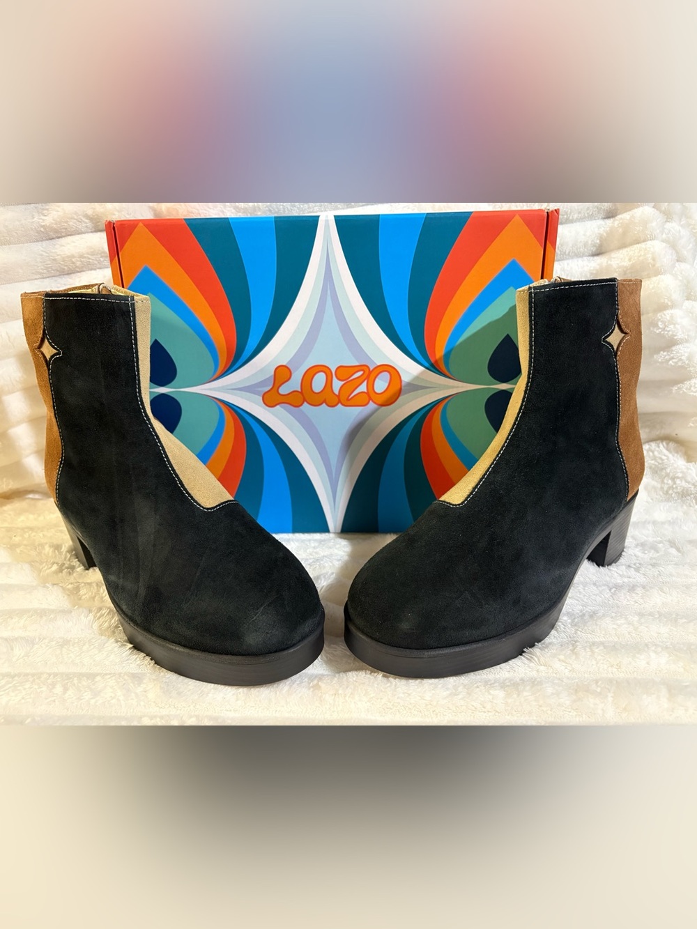 Lazo Women’s 10 Black Suede Luna Heeled Boots
